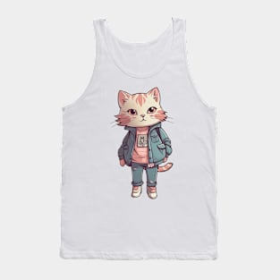 A cute kitty wearing street fashion Tank Top